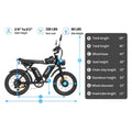 Ridstar 1500W Electric Bike for Adults, 33MPH 48V 20ah Electric Bicycle, 20" Fat Tire Full Suspension Mountain Bike UL2849